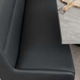 Jupiter 180cm - Faux Concrete - Dining Table & LHF Corner Bench with 2 Dining Chairs in Black - thumbnail 2