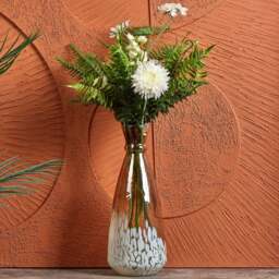 Glass Trumpet Vase in Half Luster and Half Cheena Brown - Small - thumbnail 1