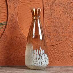 Glass Trumpet Vase in Half Luster and Half Cheena Brown - Small - thumbnail 2