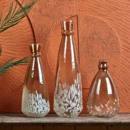 Glass Trumpet Vase in Half Luster and Half Cheena Brown - Small - thumbnail 3