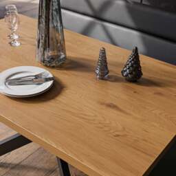 Jupiter Dining Set - Smoked Oak - With LHF Corner Bench in Black - thumbnail 5