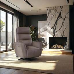 Tuscany Dark Taupe Power Swivel Recliner - thumbnail 1