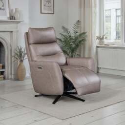 Tuscany Dark Taupe Power Swivel Recliner - thumbnail 2