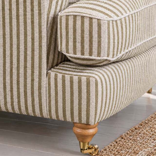 Eastbourne Snuggler in Olive Stripe with Olive Stripe Cushions - image 1