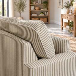 Eastbourne Snuggler in Olive Stripe with Olive Stripe Cushions - thumbnail 4