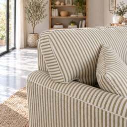Eastbourne Snuggler in Olive Stripe with Olive Stripe Cushions - thumbnail 6