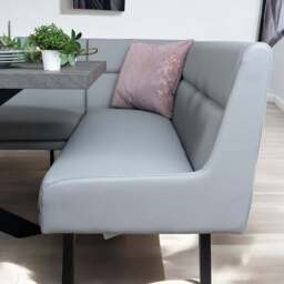 Jupiter 180cm - Faux Concrete - Dining Table & RHF Corner Bench with 2 Dining Chairs in Light Grey - thumbnail 5