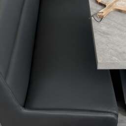 Jupiter 180cm - Faux Concrete - Dining Table & LHF Corner Bench with Flat Bench in Black - thumbnail 4