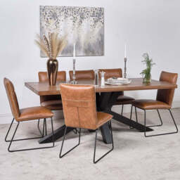 Soho Dining Table 200cm & 6 Hardy Dining Chairs - Tan - thumbnail 2