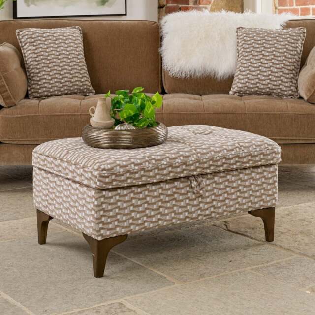 Hartpury Storage Ottoman in Taupe Maze - image 1