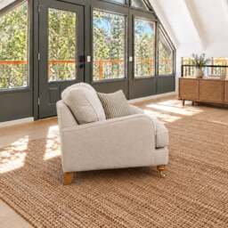 Eastbourne Armchair in Natural with Olive Stripe Cushion - thumbnail 3