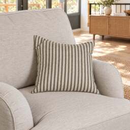 Eastbourne Armchair in Natural with Olive Stripe Cushion - thumbnail 4