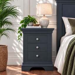 Provence 3 drawer bedside chest in Black - thumbnail 1