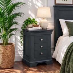 Provence 3 drawer bedside chest in Black - thumbnail 4