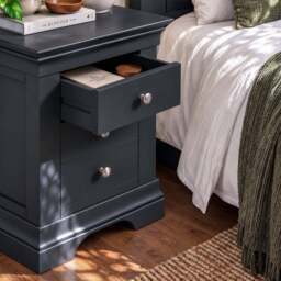 Provence 3 drawer bedside chest in Black - thumbnail 2