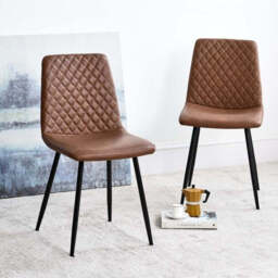 Eastcote White 150cm Dining Table & 4x Ripley Dining Chairs Tan - thumbnail 3