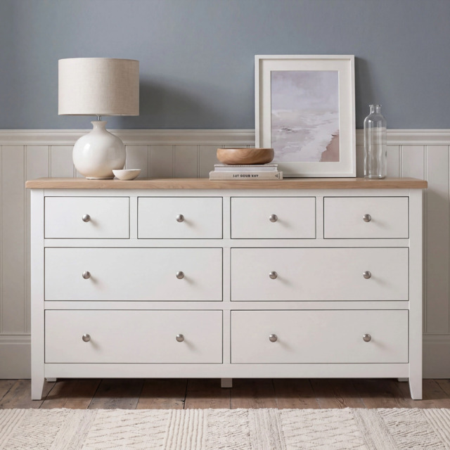 Tetbury 8 Drawer Wide Chest in Painted / Oak - image 1