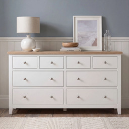 Tetbury 8 Drawer Wide Chest in Painted / Oak - thumbnail 1
