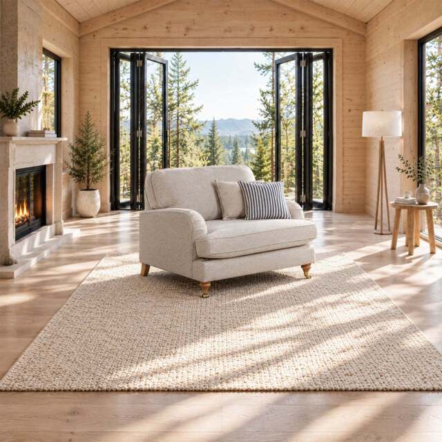Eastbourne Snuggler in Natural with Navy Stripe Cushions - image 1