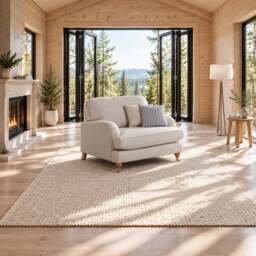 Eastbourne Snuggler in Natural with Navy Stripe Cushions - thumbnail 1