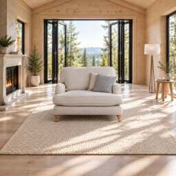 Eastbourne Snuggler in Natural with Navy Stripe Cushions - thumbnail 2