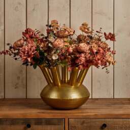 Aluminium Dome Vase in Shiny Brass Finish - Medium - thumbnail 1