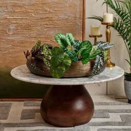 Metal Bowl Tray in Brass Finish - Large - thumbnail 2