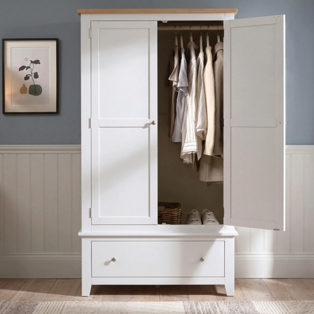 Tetbury Double Wardrobe in Painted / Oak - image 1