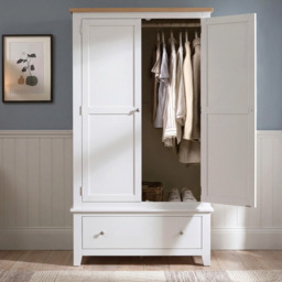 Tetbury Double Wardrobe in Painted / Oak - thumbnail 1