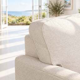 Eastbourne Armchair in Natural with Cove Grey Stripe Cushion - thumbnail 4