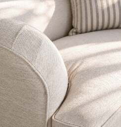 Eastbourne Armchair in Natural with Cove Grey Stripe Cushion - thumbnail 5