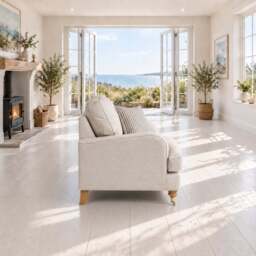 Eastbourne Armchair in Natural with Cove Grey Stripe Cushion - thumbnail 2