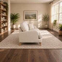 Eastbourne 2 Seater Sofa in Natural with Navy Stripe Cushions - thumbnail 3