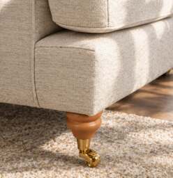Eastbourne 2 Seater Sofa in Natural with Navy Stripe Cushions - thumbnail 6