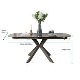 Saturn Motion Table 130-190cm in Dark Grey - thumbnail 6