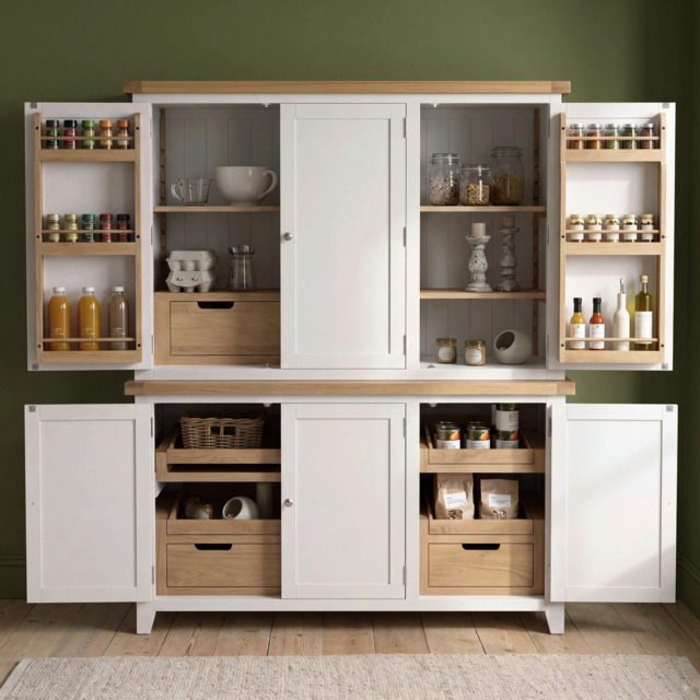 Bibury Triple Larder in Painted / Oak - image 1