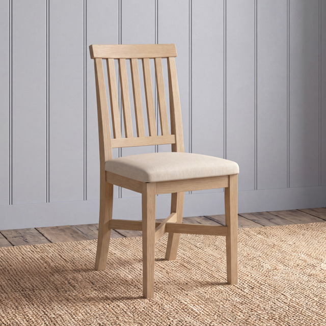 Tetbury Dining Chair With Fabric Seat in Natural Oak - image 1