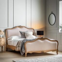 Chic 6' Linen Upholstered Bed Weathered - thumbnail 1