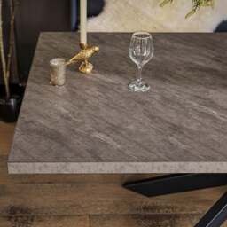 Jupiter Dining Set - Faux Concrete - With LHF Corner Bench & Low Bench in Blue - thumbnail 4