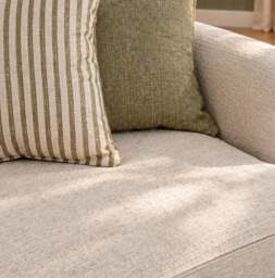 Eastbourne 2 Seater Sofa in Natural with Olive Stripe Cushions - thumbnail 6