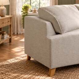 Eastbourne 2 Seater Sofa in Natural with Olive Stripe Cushions - thumbnail 5