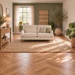 Eastbourne 2 Seater Sofa in Natural with Olive Stripe Cushions - thumbnail 2