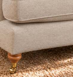 Eastbourne 2 Seater Sofa in Natural with Olive Stripe Cushions - thumbnail 4
