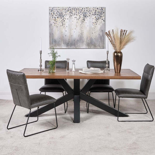 Soho Dining Table 200cm & 4 Hardy Dining Chairs - Grey - image 1