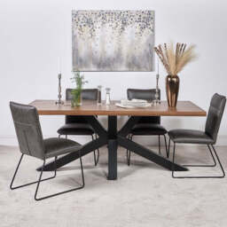 Soho Dining Table 200cm & 4 Hardy Dining Chairs - Grey - thumbnail 1