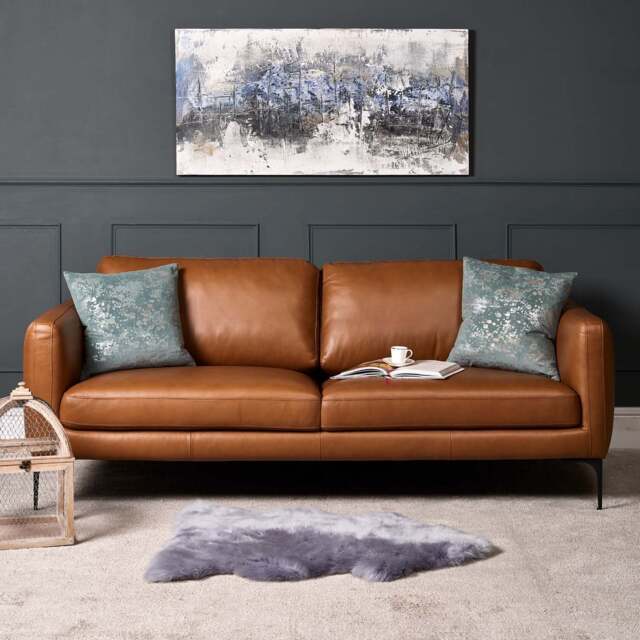 Carnaby Leather Sofa 3 Seater - Palomino Tan - image 1