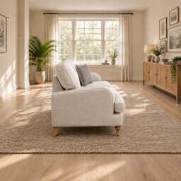 Eastbourne 2 Seater Sofa in Natural with Grey Stripe Cushions - thumbnail 3
