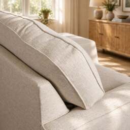 Eastbourne 2 Seater Sofa in Natural with Grey Stripe Cushions - thumbnail 5