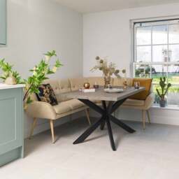 Jupiter 150cm Dining Table - Faux Concrete - With Sloane Corner Bench - thumbnail 2
