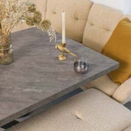 Jupiter 150cm Dining Table - Faux Concrete - With Sloane Corner Bench - thumbnail 6